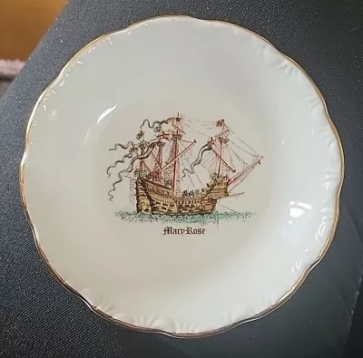 Buy Royal Grafton Mary Rose Tudor Ship Ring Dish Fine Bone China Gilt Edged  • 9£