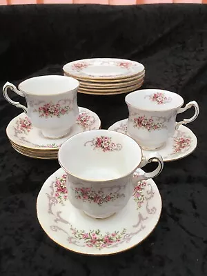 Buy Vintage Paragon Rose Bouquet Bone China Cups & Saucers Cake Plates X15 • 14.99£
