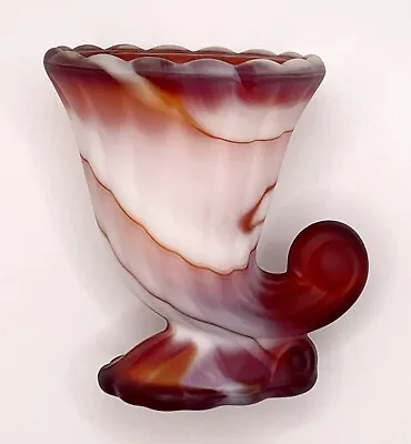 Buy Cranberry Glass Cornucopia Horn Miniature Vase • 20£