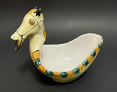 Buy Vintage Aldo RAYMOR LONDI BITOSSI Yellow Pottery Horse Dish Bowl Planter Italy • 37.94£
