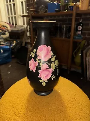 Buy Vintage Crown Ducal Ware Vase Made In England Floral Pattern Painted Pink Roses • 38.42£