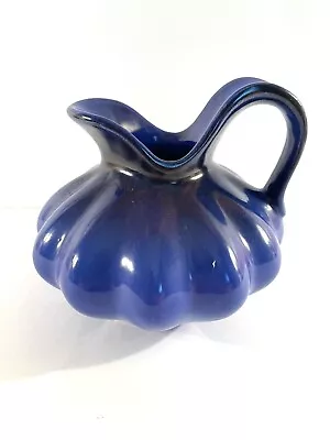 Buy Gouda Pottery Holland Royal Signed Art Deco Ceramic Dark Blue Pitcher 4.5” VTG • 25.61£