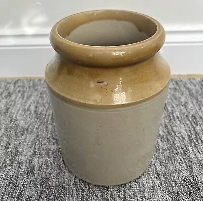 Buy Salt Glazed Pot Jar Vintage Stoneware Two Tone Country Kitchen Utensil Storage • 14.99£