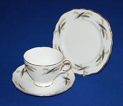 Buy Royal Vale Stardust Grey & Yellow Tea Trio, Cup, Saucer & Side Plate. 1960's.  • 7.99£