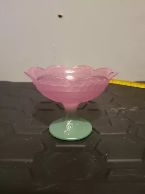 Buy Vintage Germany Pink And Green Glass Vase/bowl • 15£