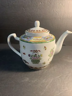 Buy Vintage Chinese 6.5  Porcelain Teapot Flowers Butterflies   Beautiful Piece • 23.90£