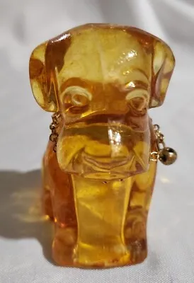 Buy Federal Molded Glass “Mopey Dog” 3  Candy Container/Figurine 1940s/Yellow Vtg • 9.65£