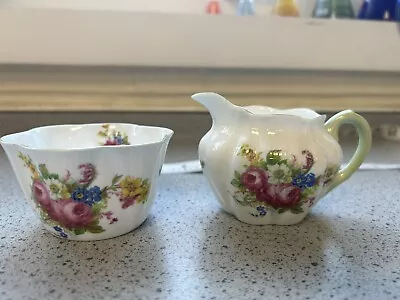 Buy Shelley Vintage China Cream Jug And Sugar Bowl Floral Rose Small Miniature Daint • 6.99£