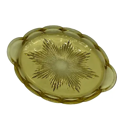 Buy Yellow 7.5  Tray Depression Glass Underplate Elegant Glassware • 9.49£