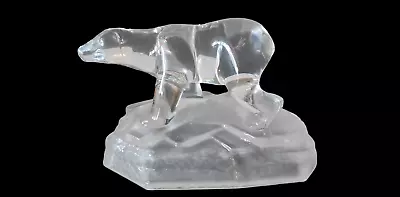 Buy Cristal D'rque Lead Crystal Polar Bear Ornament Frosted Glass Base  5  Inch • 12.50£