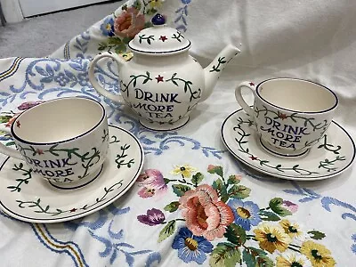 Buy Emma Bridgewater Early Rare Drink More Tea Tea For Two Not Past Times Immaculate • 200£