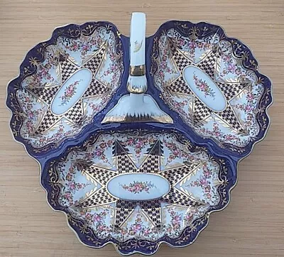Buy Large Antique/Vintage SEVRES? Porcelain Three Sectioned Serving Dish With Handle • 4.99£