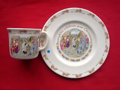 Buy Royal Doulton Bunnykins Christening Matching Plate And Mug Set, Fine Bone China • 9.99£
