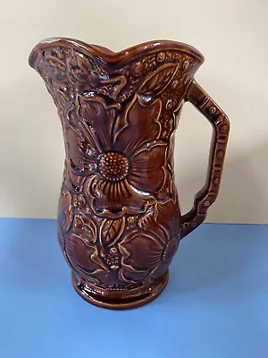 Buy Vintage Brown Glazed Kensington Ware 'Sunflower' Vase/Jug • 10£