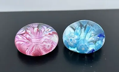 Buy 2 X Small Murano Glass Millefiori Paperweights • 6.99£
