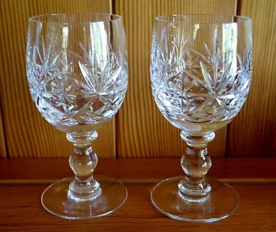 Buy 2 Thomas Webb  Oxford  Crystal WINE Glasses 14.5cms High • 15£