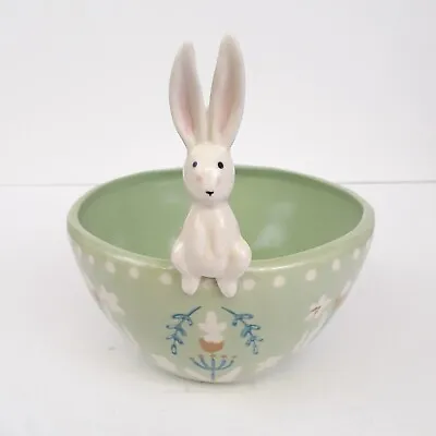 Buy Ceramic/Pottery Bunny Rabbit Sitting On Spring Green Bowl/Candy Dish 5.5  X 3  • 20.40£