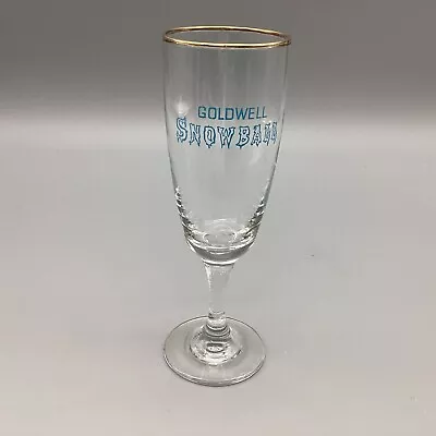 Buy Goldwell Snowball Vintage Stemmed Glass Blue Logo Gold Rim 1960s 1970s VGC • 4.99£