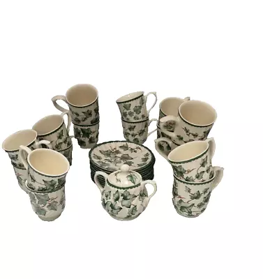 Buy BHS, Country Vine Tea Set, 16 Cups, 10 Saucers, Small Teapot & Milk Jug #MCB • 13.54£
