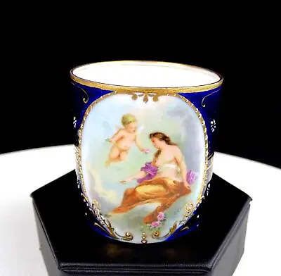 Buy Bernhard Bloch Eichwald Bee Hive Mark Cobalt Blue 2 3/8  Cameo Picture Cup 1900 • 35.53£