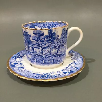 Buy Antique Copeland Spode Willow Pattern Bone China Demitasse Coffee Cup & Saucer • 29.95£