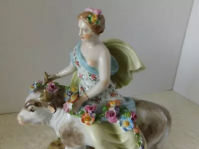 Buy Stunning Antique Dresden Allegorical Figurine - Europa And The Bull - Germany • 547.50£
