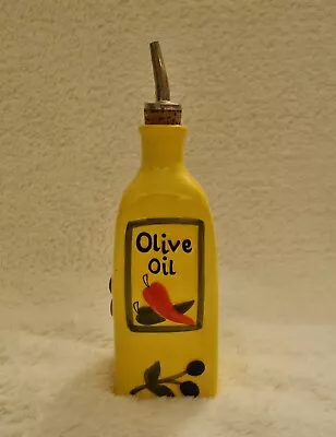 Buy Olive Oil Ceramic Dispenser Stainless Steel Spout Vintage Olivio By Rayware. • 5.99£