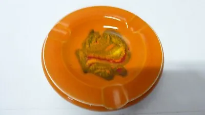 Buy Vintage Poole Pottery Ashtray Orange Glaze Hand Painted Mid Century • 37.26£