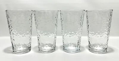 Buy Vintage Libbey Clear Frost Crackle Pebble Texture Tumbler Glasses 16oz Set Of 4 • 17.95£
