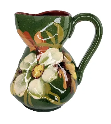 Buy Antique Aller Vale Torquay Ware Jug Green Floral Flowers Mini Pitcher Rare • 47.41£