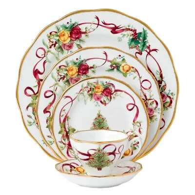 Buy Royal Albert Old Country Roses Christmas Tree 5-piece Place Setting • 131.13£