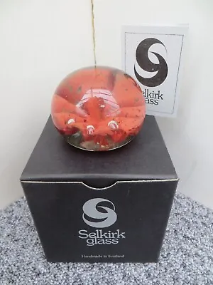 Buy Selkirk Glass Crystal Red Flower Collection Paper Weight • 13.99£