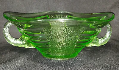Buy Vintage Sowerby Green Glass  Bowl With Elephant Handles, Pattern Number 2614 • 18.99£