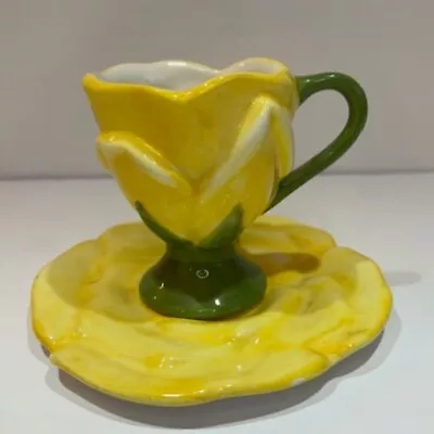 Buy Vintage Teleflora Antique Yellow Rose Cup And Saucer • 19.18£