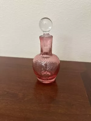 Buy Vintage Cranberry Swirl Perfume Hand Blown Glass Bottle  • 24.09£