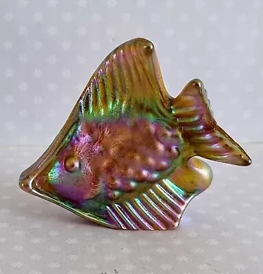 Buy Isle Of Wight IOW Studio Glass Iridescent Glass Fish With Label • 27£