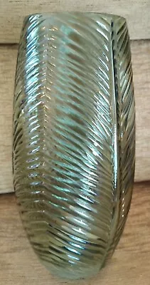 Buy Stunning Stylish Green Leaf Pressed Glass Vase 12  High NEW  • 30£