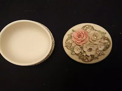 Buy Vintage Handcast Floral Trinket  Jewellery Box By Designs Limited UK • 19.99£