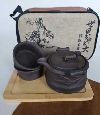 Buy Chinese Kungfu Teapot Handmade Yixing Zisha Tea Set Teapot Ceramic & Purple Clay • 19£