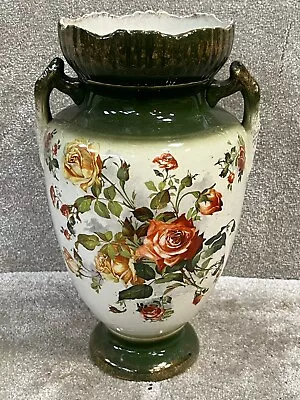 Buy Vintage Vase Urn European Ceramic Pottery Floral Design • 29.99£