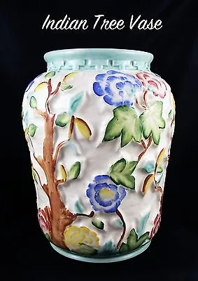 Buy Large Art Deco H J Wood Indian Tree Sculpted Vase • 38.99£