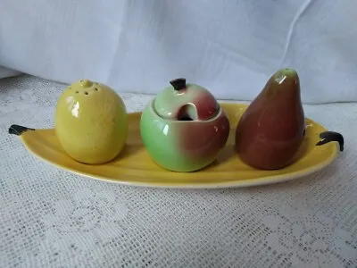 Buy Vintage Carlton Ware 4 Fruit Design Piece Cruet Set Apple, Bannana, Lemon, Pear • 20£