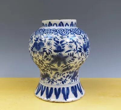 Buy Antique Dutch Delft Bolbious Vase Mille Fleurs 18TH C. • 199£
