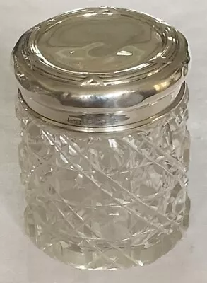 Buy Antique Hobnail Cut Glass Vanity Jar With Sterling Silver Lid. Levi & Salaman. • 8.50£