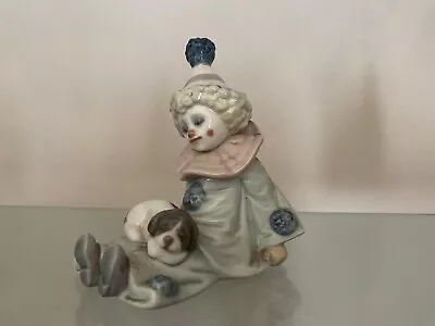 Buy Lladro Clown Figure Seated With Puppy Dog 5277 Retired Model Mint Condition • 10£
