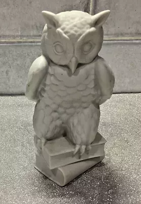 Buy White Porcelain Bisque Snowy Owl Figurine Vintage Matt Statue Decor • 9.60£