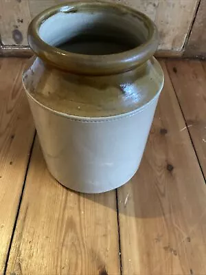Buy Salt Glazed Pot Jar Vintage Stoneware Two Tone Country Kitchen Utensil Storage • 12£