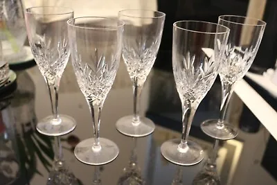 Buy 5 X Royal DOULTON MONIQUE Cut Crystal Small Wine/Champagne Glasses Unsigned  • 29£