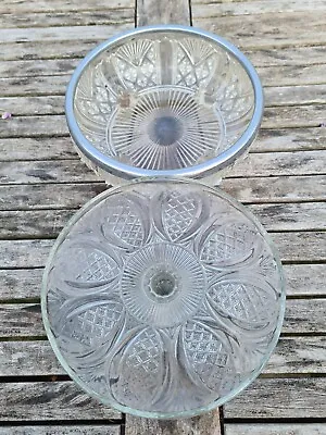 Buy Vintage Cut Glass Fruit Bowl And Glass Cake Stand • 5£