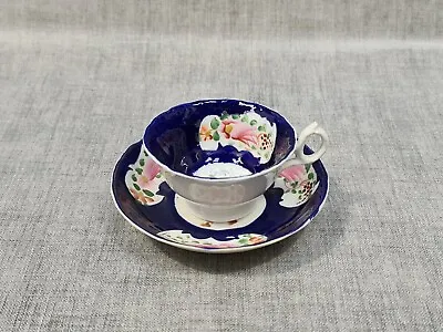 Buy Antique Staffordshire Gaudy Welsh Tea Cup & Saucer • 24.95£